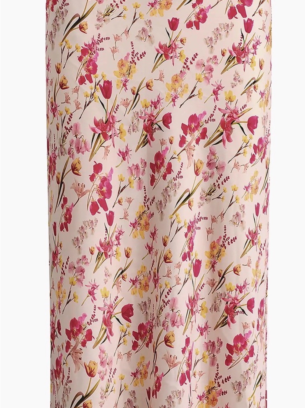 Floral Satin Midi Skirt - Pink Floral size xs